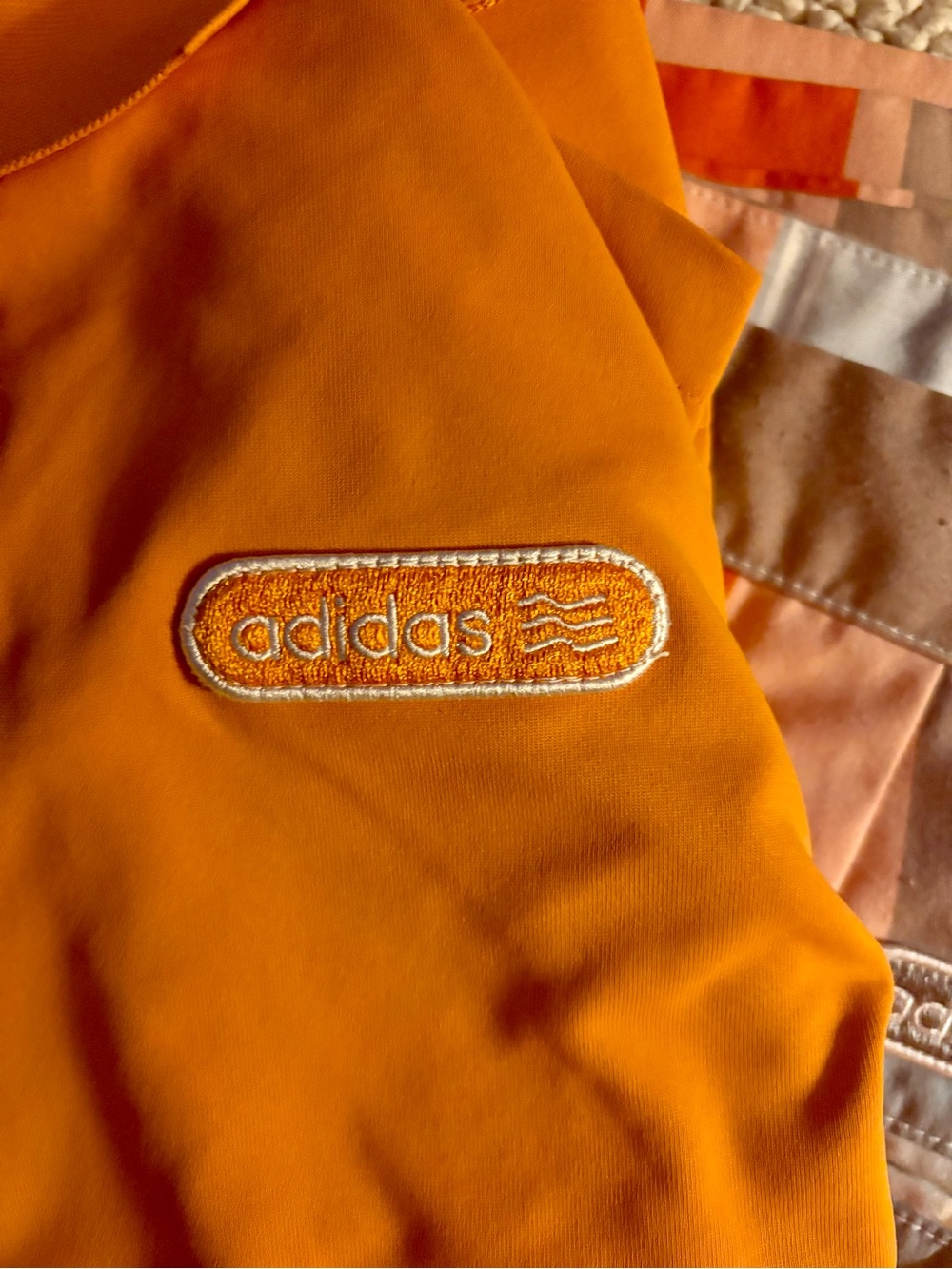 adidas Orange, gray & white Plaid Men's matching set - Picture 3 of 9